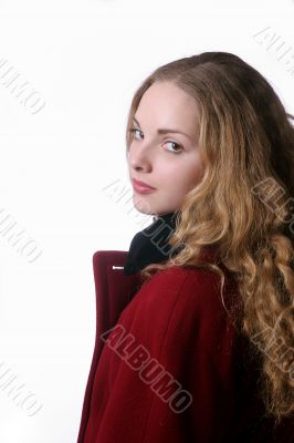 pretty young  lady in winter coat