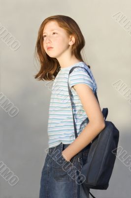 Schoolgirl with backpack