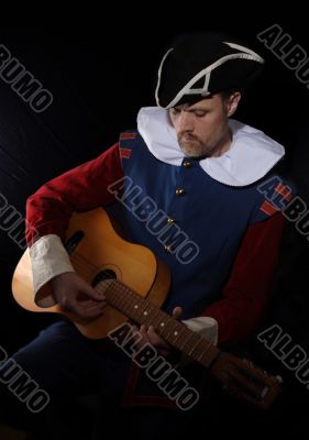 Men with a guitar (The troubadour),