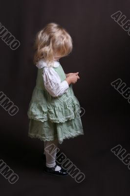 cute little angel in green dress