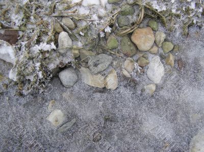 Stones on an ice