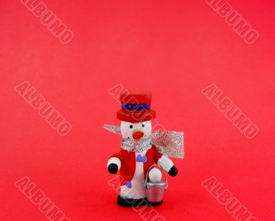 Cute Snowman on Red