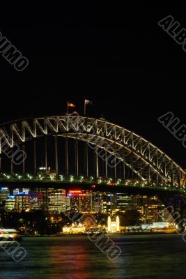 Sydney Harbour Bridge and Luna Park at Night