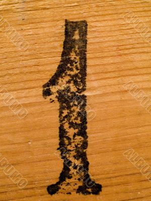 Number on wood 1