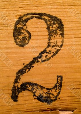 Number on wood 2