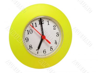 Yellow clock isolated
