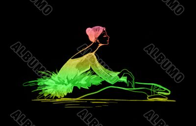 Colored ballet drawings