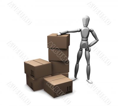 Man with boxes