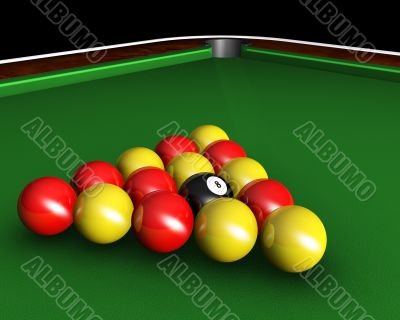 Pool balls on table