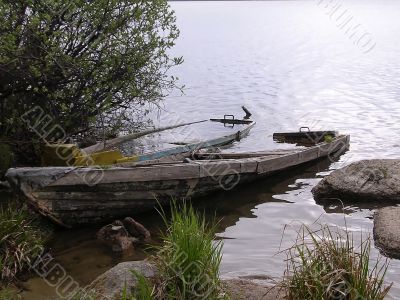 Half-submerged boats