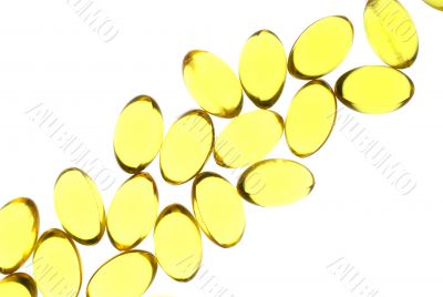 Yellow gel capsules
