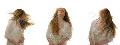 tree long hair - young girl