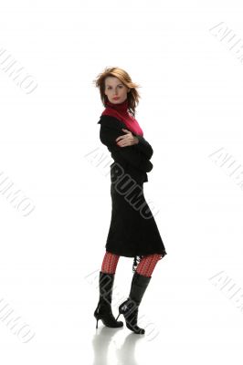 white, red and black