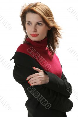 white, red and black
