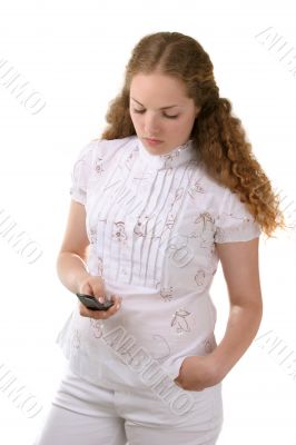 pretty with cell phone