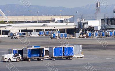 Cargo carts in airport
