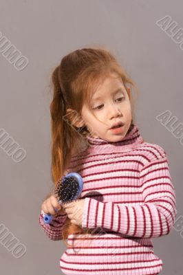 Girl with comb