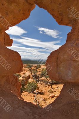 Landscape between stones