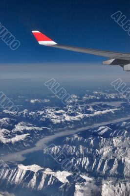 Wing of the plane.