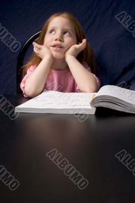 Girl with study book
