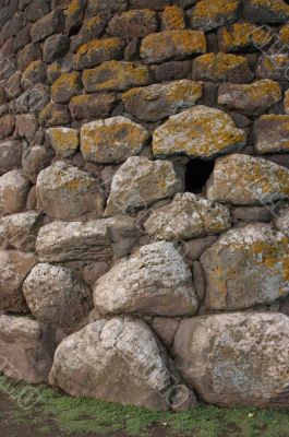 Tiers of patterned rock