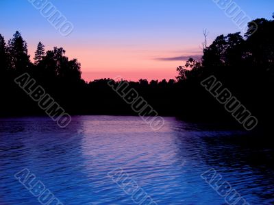 Sunset over water