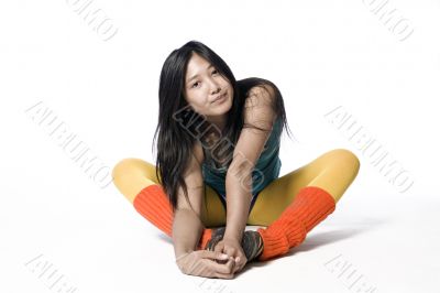 Sitting and holding my feet