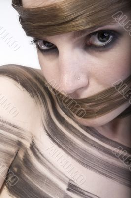 Long haired beauty model