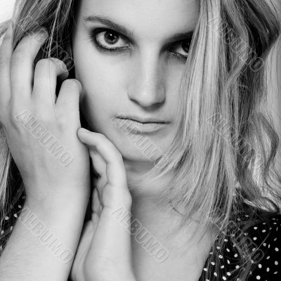 Sensual black and white portrait