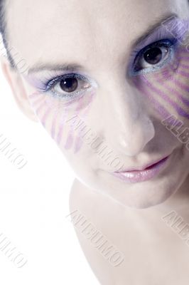 girl with stripes in her face