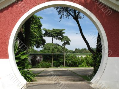 Peeking into an oriental garden