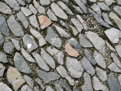 Stone road closeup