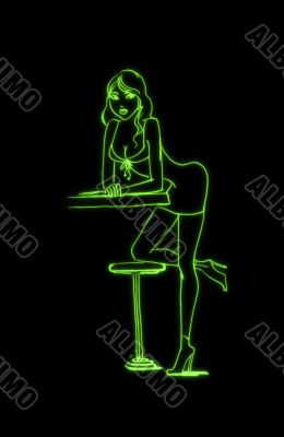 Sexy girl in bar