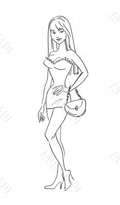 Sexy lady with bag