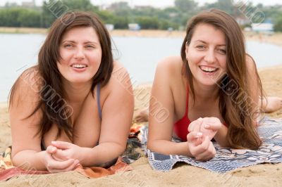 Two women on a beach