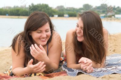 Two women on a beach