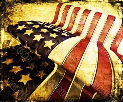 Grunge stars and stripes