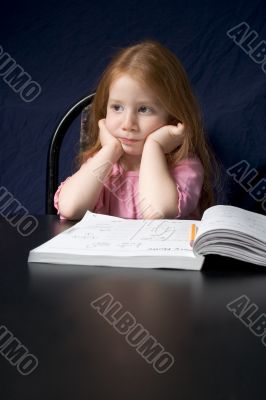 Girl with study book