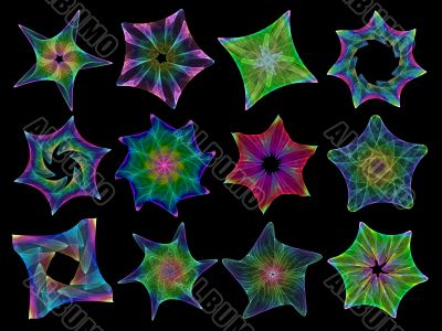 colorful stars set