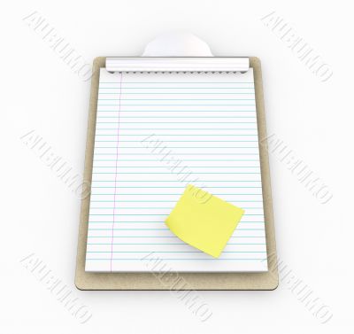 Clipboard with post-it note