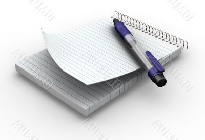 Notepad with pen