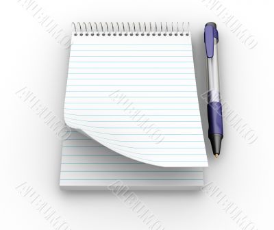Notepad with pen