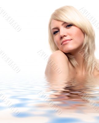 attractive blond in water