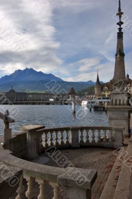 Quay of lake in Lucerne