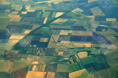 Aerial view of farmlands