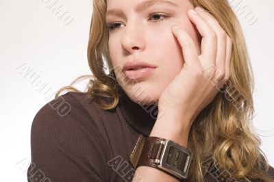 Model with a watch