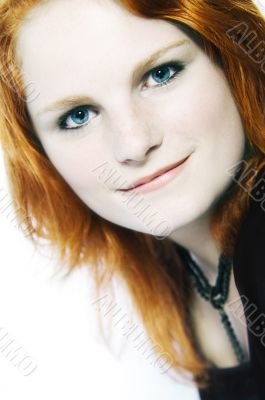 portrait of a red haired model