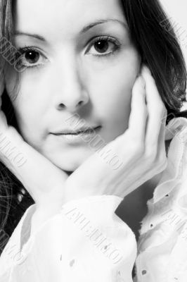 high key black and white curious