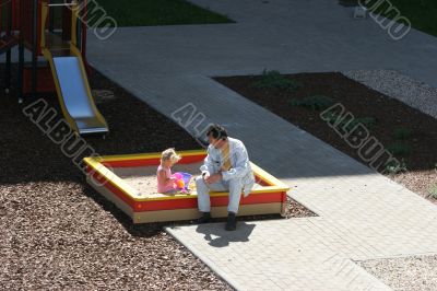 At the children`s playground