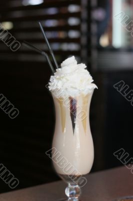 Coffee coctail with whipped cream